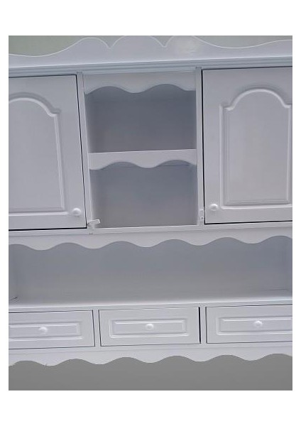 Hobi Adn 90353 Dekoratif Mutfak Dolap 3çekm Terek Mdf Parlak Beyaz Lake El Yapım