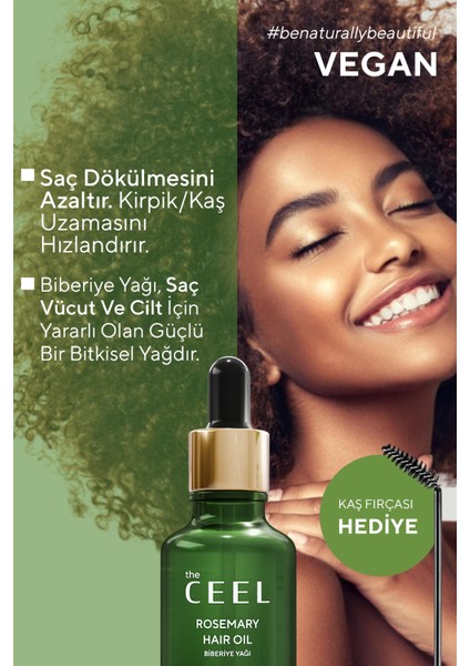 The Ceel 2'li Biberiye Yağı ve Doğal Yağlar ile Güçlü Formül Biotin Özlü Saç Bakımı 50 ml