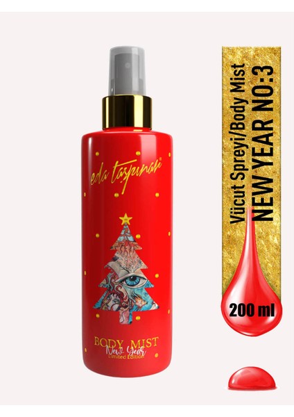 New Year Red No:3 Yılbaşı Vücut Spreyi Body Mist 200 ml