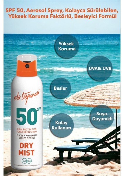 Eda Taşpınar Yüksek Korumalı Güneş Spreyi SPF50+ 200 ml