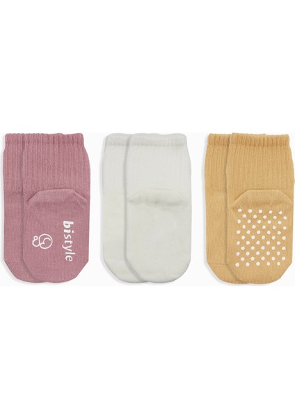 3'lü Kaymaz Taban Bebek Çorabı 3010