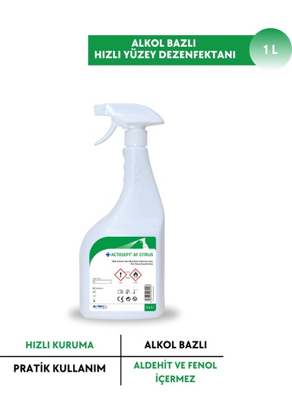 Actosept® Af Citrus 1 L Tıbbi Cihazlar Için Hızlı Yüzey Dezenfektanı