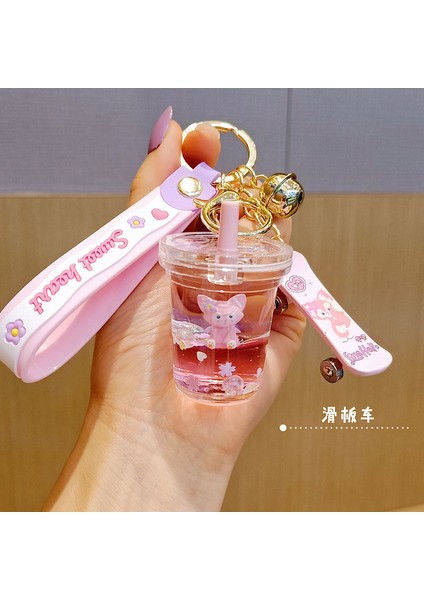 Sevimli ve Yaratıcı Mini Süt Çay Bardağı Araba Anahtarlık Kolye (Yurt Dışından)