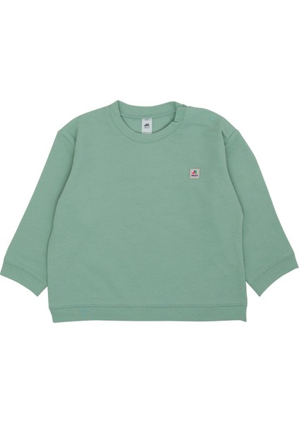 Omzu Çıtçıtlı Basic Sweatshirt