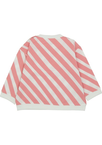 Omzu Çıtçıtlı Verev Çizgi Baskılı Sweatshirt fiyatları