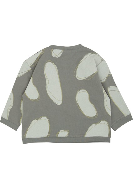 Omzu Çıtçıtlı Bulut Baskılı Sweatshirt fiyatları