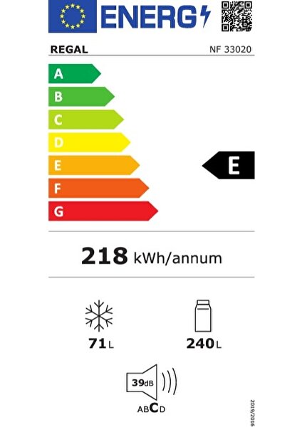 Nf 33020 310 Lt E Enerji Sınıfı  No Frost Buzdolabı