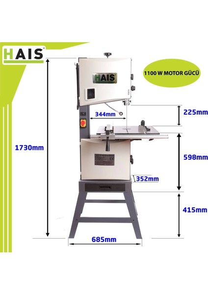 Haıs MJ14 Şerit Testere Makinası