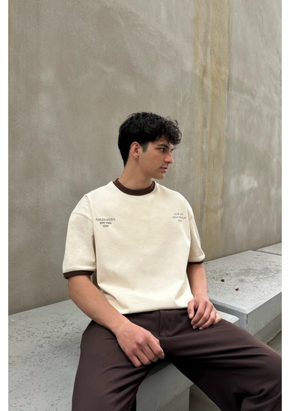 Harlem Baskılı Krem Oversize Tişört fiyatları