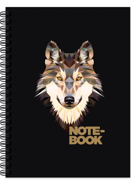 Çizgili Spiralli Sert Kapak Jungle Defter Kurt
