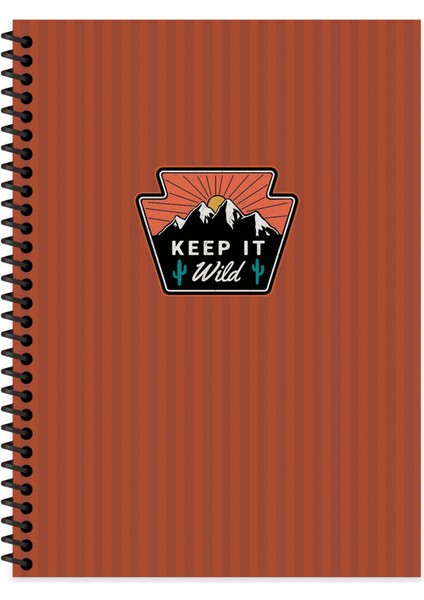 Çizgili Spiralli Sert Kapak Outdoor Defter Bordo