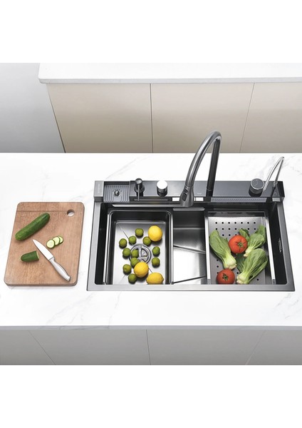 Teknolojik Akıllı Eviye Seti Kombine Ultimate Nano Siyah KRM1020-BL