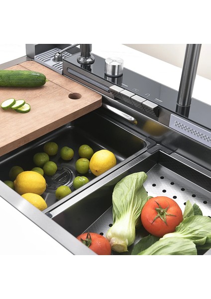 Teknolojik Akıllı Eviye Seti Kombine Ultimate Nano Siyah KRM1020-BL