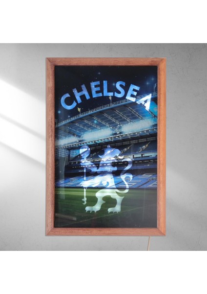 Işıklı Pleksi Futbol Temalı Sürpriz Tablo Chelsea Fc Dekoratif Ayaklı Biblo