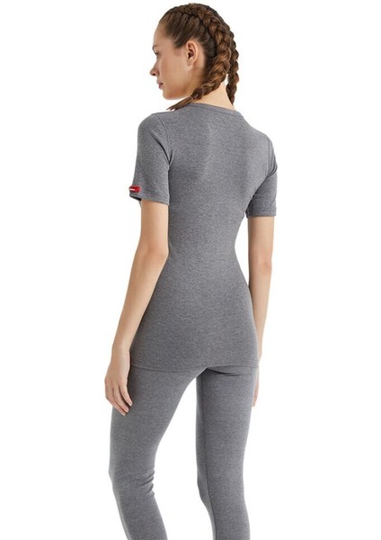 V Yaka Kısa Kol Unisex Gri Termal İçlik C3T6N2O1 modelleri