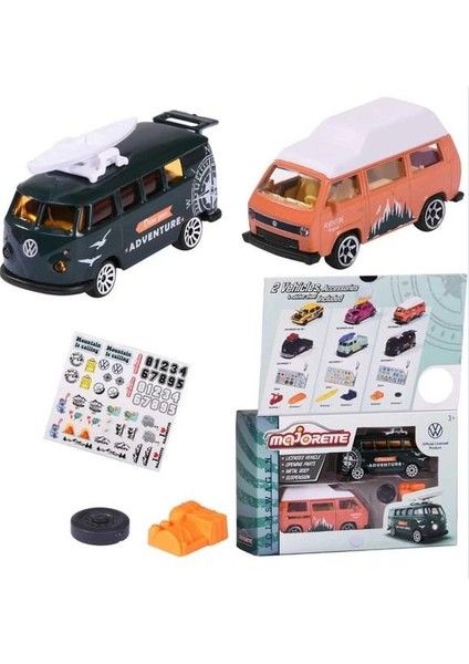 Majorette Volkswagen The Originals 2'li Set (Volkswagen T1 & Volkswagen T3)