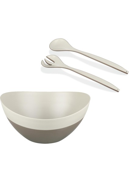 Çift Renkli Kase ve Salata Kaşığı