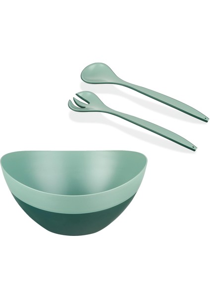 Çift Renkli Kase ve Salata Kaşığı