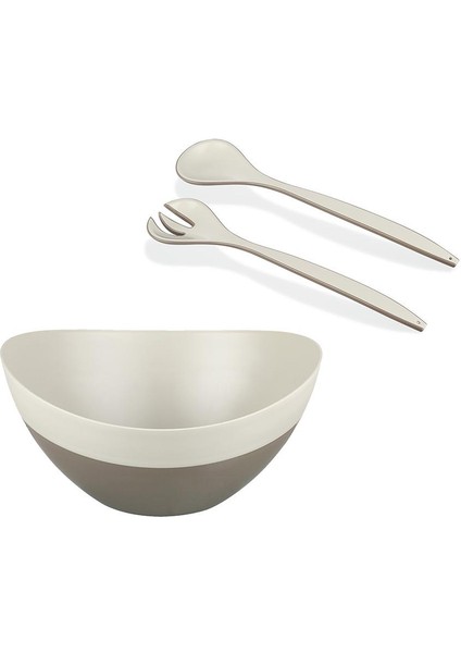 Çift Renkli Kase ve Salata Kaşığı