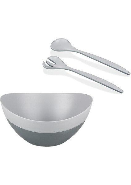 Çift Renkli Kase ve Salata Kaşığı