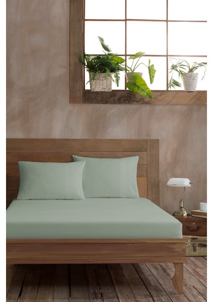 Ranfors Pamuk Fitted Tek Kişilik Çarşaf 100X200CM Adaçayı