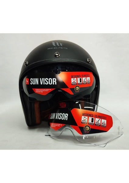 Kask mt Le Mans 2 Sv Açık Motosiklet Kaskı Mat Siyah