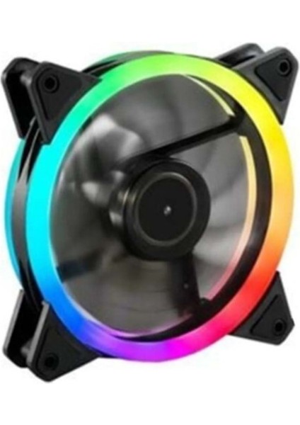 Lovnıngool 12CM Rainbow LED Fan - Performans Seri Sessiz Kasa Fanı FAN1RBW