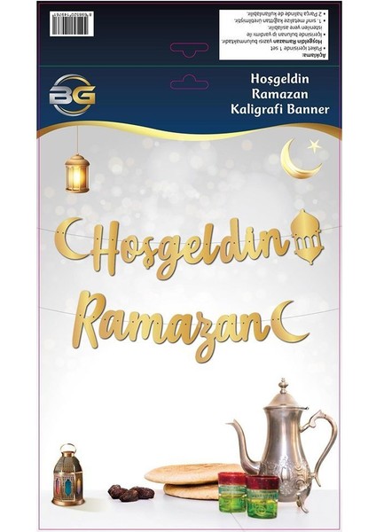 Hoşgeldin Ramazan Kaligrafi Banner Ramazan Süsleri fiyatları