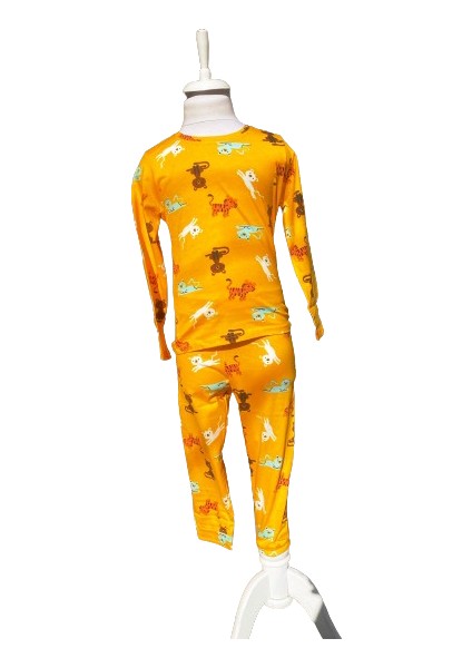 Erkek Çocuk Kedi Desenli Pijama Takımı 2-3 Yaş Desenli