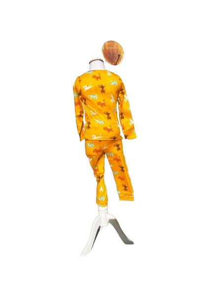 Erkek Çocuk Kedi Desenli Pijama Takımı 2-3 Yaş Desenli