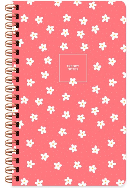 Sert Kapak Düz Spiralli Çiçek Defter Minik Papatya 13X21