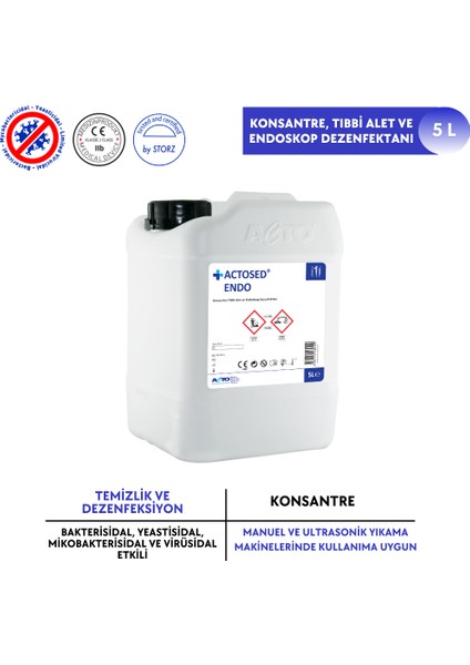 Actosed® Endo 5 L Konsantre Tıbbi Alet ve Endoskop Dezenfektanı fiyatları