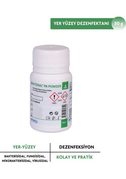 Actosal® Pa Powder 50 G (Toz - Yer Yüzey Dezenfektanı) fiyatları