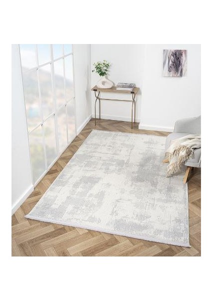 London Ly002g Gri Krem Modern Desen Salon Halısı