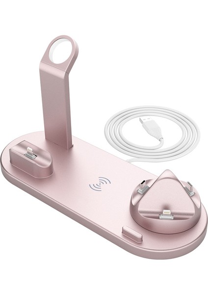 Cep Telefonu Kablosuz Şarj Cihazı Bluetooth Kulaklık Kablosuz Şarj Masaüstü Standı Altı Bir Arada Kablosuz Şarj (Yurt Dışından)