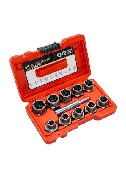 Hasarlı Civata ve Somun Sökme 1/2" Lokma Takımı 11 Parça