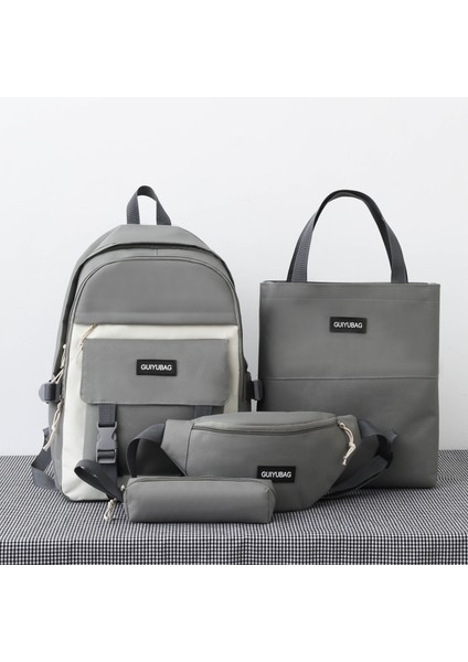 Öğrenci Okul Çantası Ders Çantası Dört Parçalı Set Kampüs Sırt Çantası (Yurt Dışından)