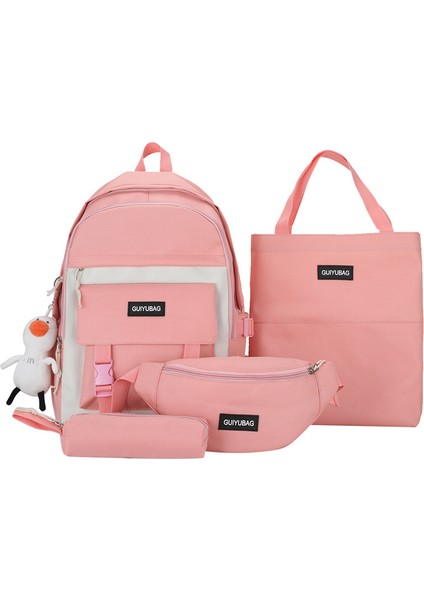 Öğrenci Okul Çantası Ders Çantası Dört Parçalı Set Kampüs Sırt Çantası (Yurt Dışından)