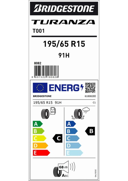 195/65R15 91H T001 Yaz Lastiği (Üretim YILI:2024)