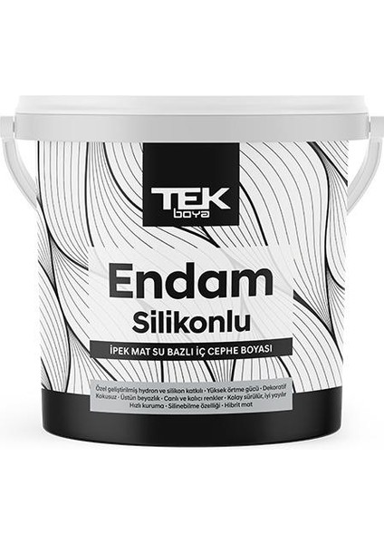 Tek Boya Tek Endam Silikonlu Ipek Mat Beyaz 2,5 Lt