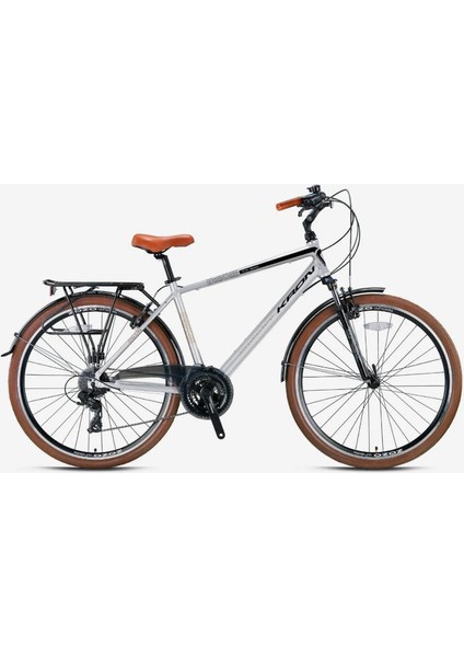 Cx 300 - 28" City Bike - Man - 18' - 24 Vites - V.b. - Mat Gri-Siyah/kahverengi