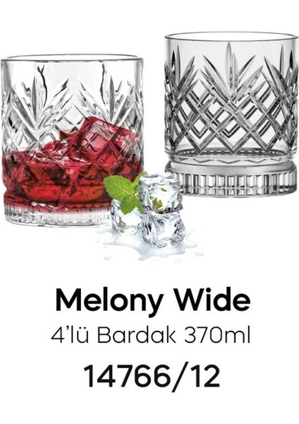 Melony Wıde 4`lü Bardak 370ML