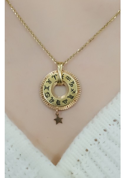 Yıldızlı Burç Kolye 14 Ayar A057515 fiyatları