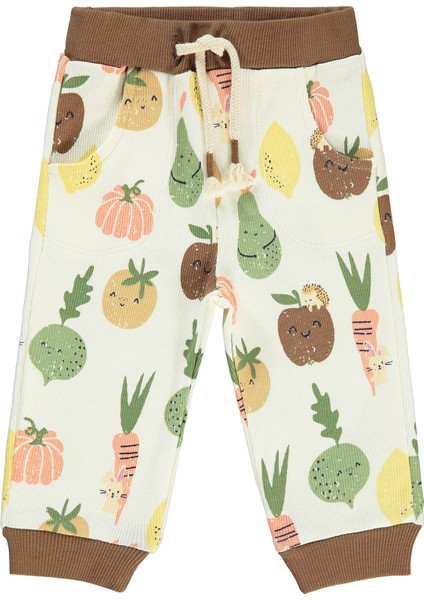 Erkek Bebek Eşofman Altı 6-18 Ay Ekru