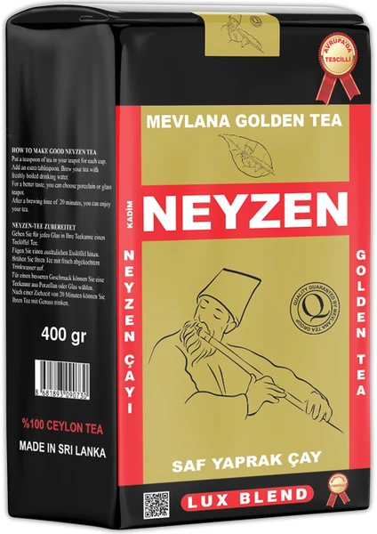 Neyzen Mevlana Çayı Mevlana Tea Group Golden Tea Siyah Dökme Çay 400 gr - (Orjinal) Sri Lanka'nın Efsane Incisi