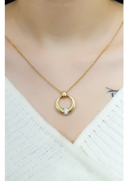 Sedef Mineli Bulgari Kolye 14 Ayar A057513