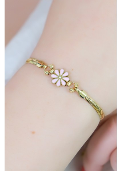 Papatya Balık Sırtı Bileklik 14 Ayar A067802