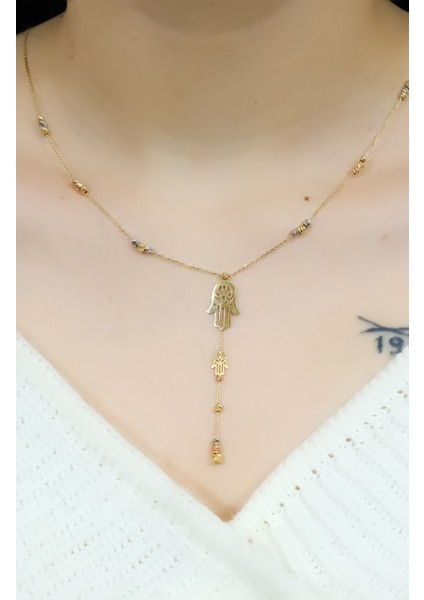 Dorikalı Fatma Ana Eli Kolye 14 Ayar A052292