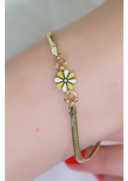 Papatya Balık Sırtı Bileklik 14 Ayar A067805