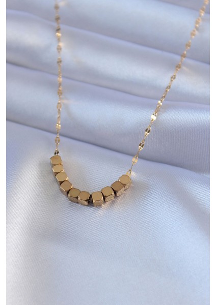 316L Çelik Gold Renk Kadın Kolye - TJ-BKO7576